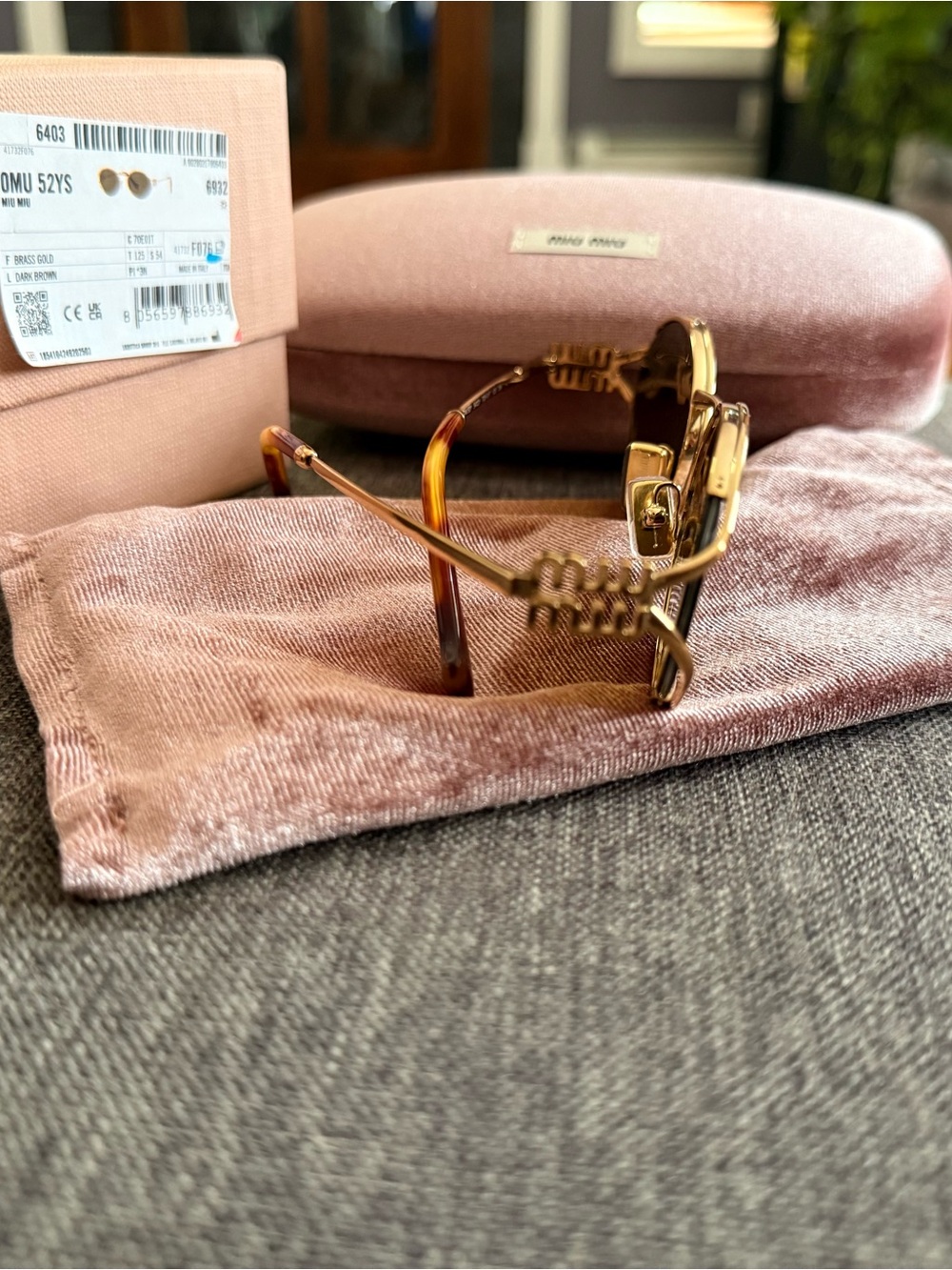 Miu Miu Gold and Black Sunglasses - Picture 4 of 5